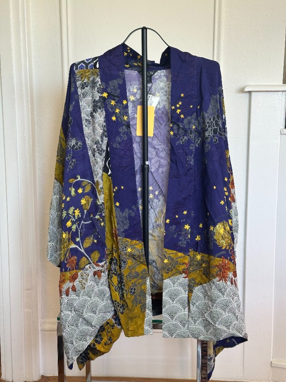 NWT Citron Santa Monica Silk Blend Kimono Jacket | 1X | Bohemian Mixed Art